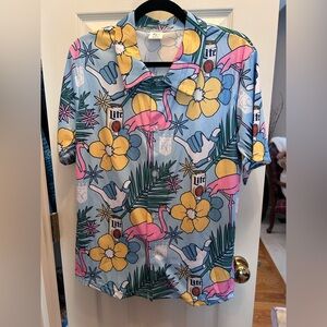 NWOT KC Royals Promo Hawaiian Style Shirt. Men’s Size M. 100% Polyester